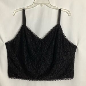 Ashley Nell Tipton Black Lace Crop Top Cami Tank Size 2X